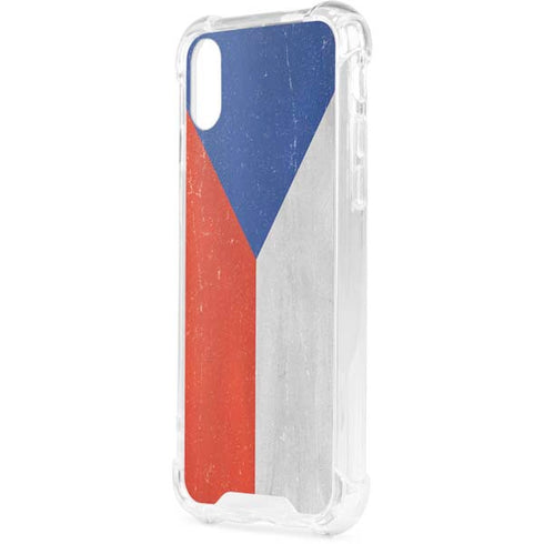Czech Republic Flag Distressed iPhone XS Clear Case